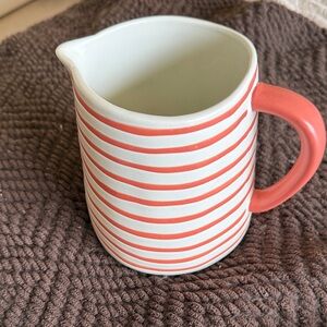 Hearth & Hand Orange and White Striped Pitcher